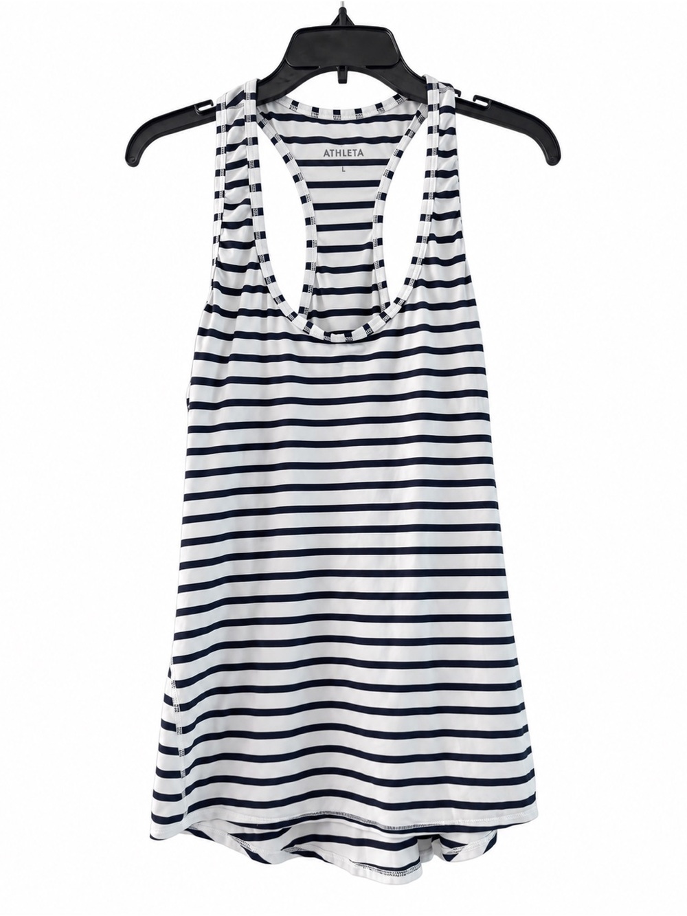 Athleta Navy White Striped Racerback Tank Size L